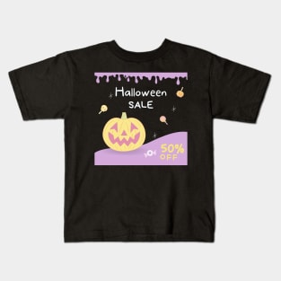 Halloween Scary Evil Pumpkin Funny Pumpkin Head sale Kids T-Shirt